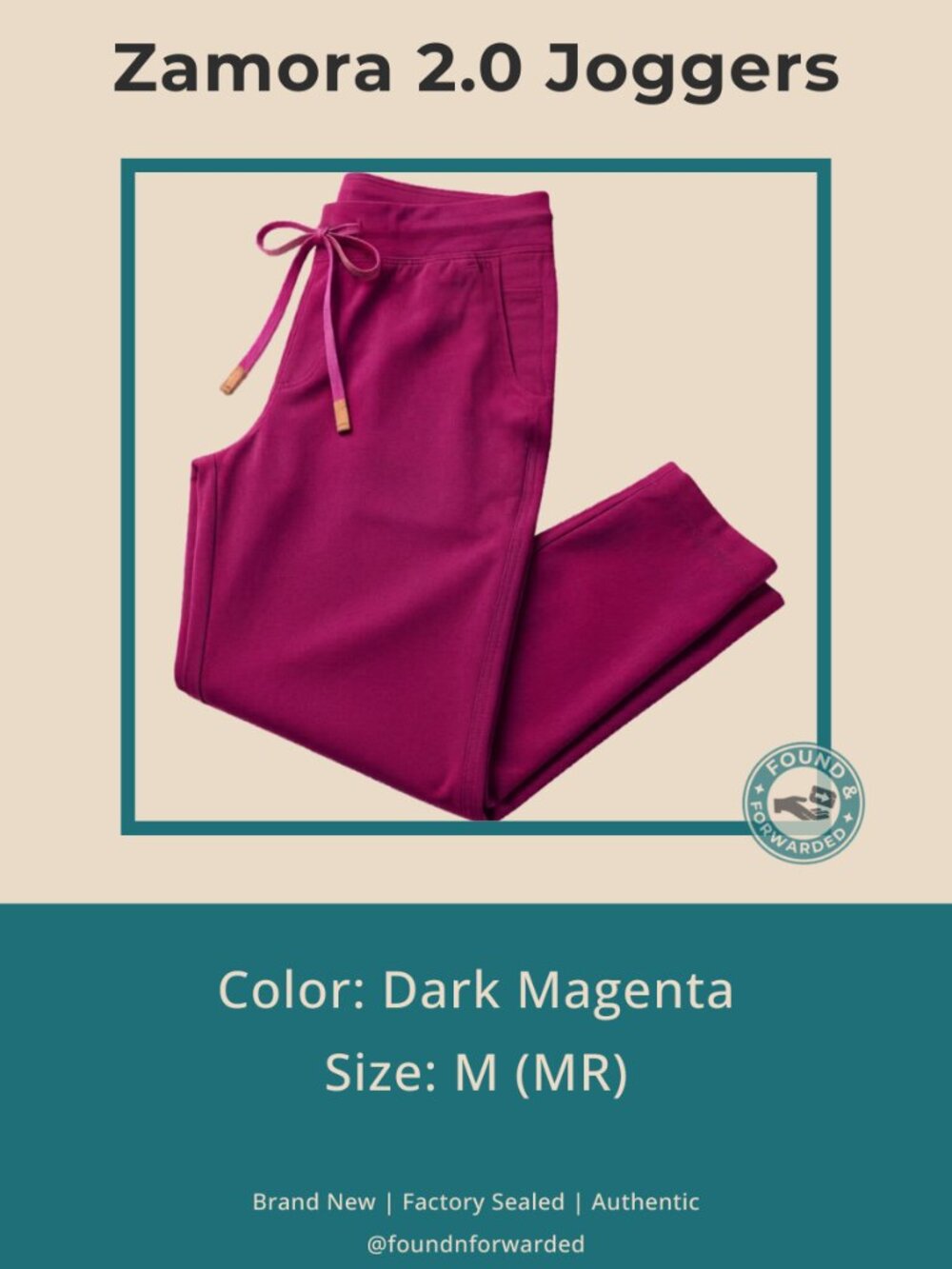 FIGS Zamora 2.0 Jogger Scrub Pants NWT Dark Magenta M